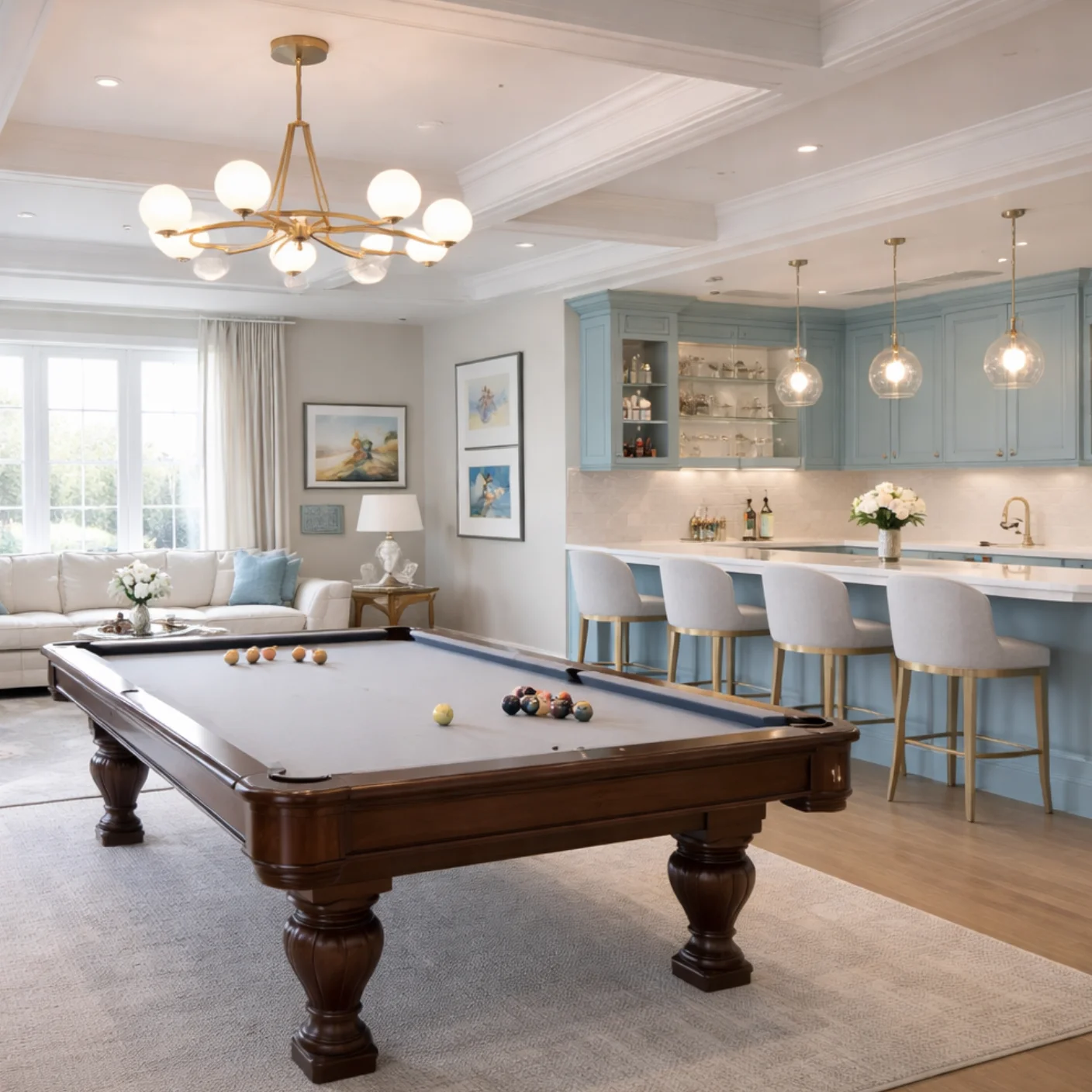 Entertainment space with quartz